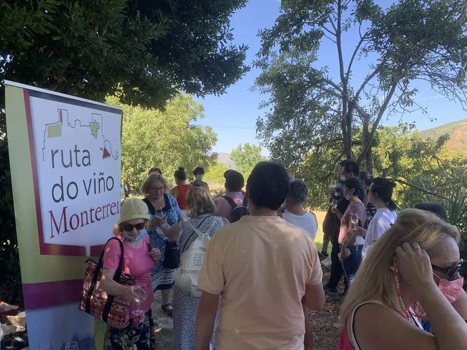 Grupos de visitantes ao castelo de Monterrei proban os vi&ntilde;os da D. O. | FOTO: M. D.
