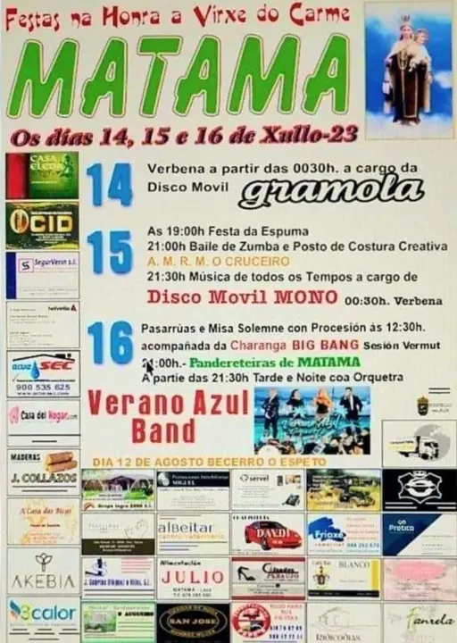 Festa en Matm&aacute; na honra &aacute; Virxe do Carme.