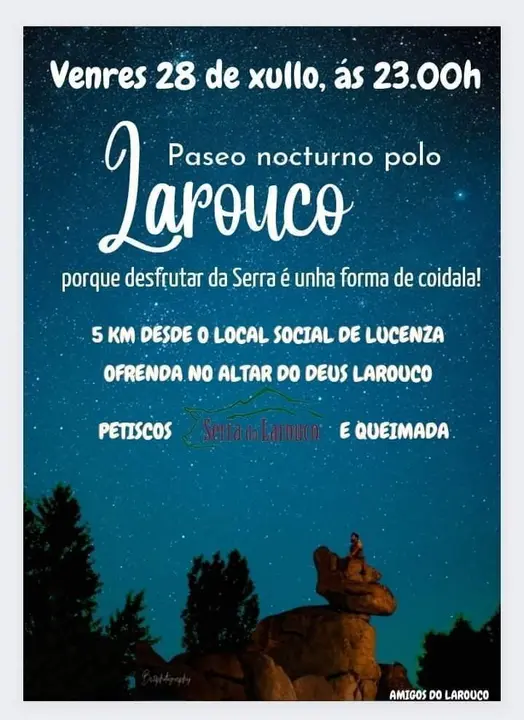 Paseo nocturno polo Larouco o venres 28.
