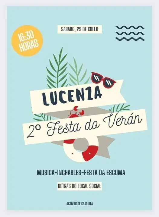 Festa da espuma en Lucenza o s&aacute;bado 29 de xullo.
