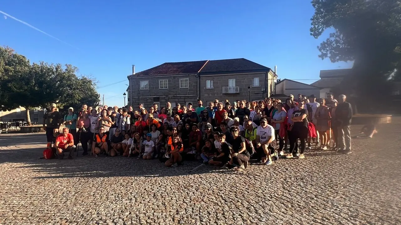 Grupo participante na andaina de A Mezquita, agosto de 2024.