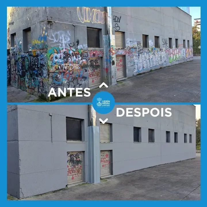 20241104 Limpeza fachada piscina climatizada Ver&iacute;n, antes-despu&eacute;s (1)