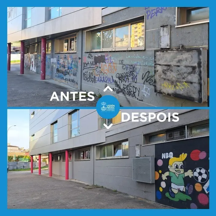 20241104 Limpeza fachada piscina climatizada Ver&iacute;n, antes-despu&eacute;s (2)