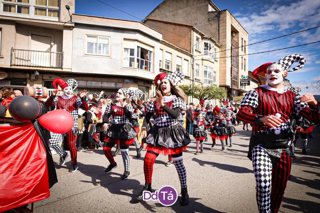 Una de las comparsas m&aacute;s multitudinarias que hizo su desfile con una cuidada coreograf&iacute;a. | FOTO: Anabel G. Sim&oacute;n.