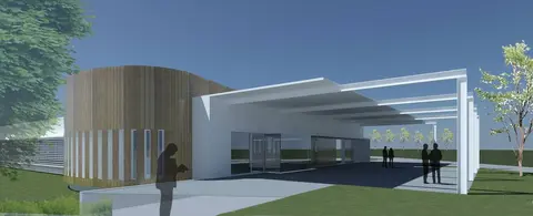 Infograf&iacute;a del nuevo edificio de urgencias y PAC del Hospital de Ver&iacute;n