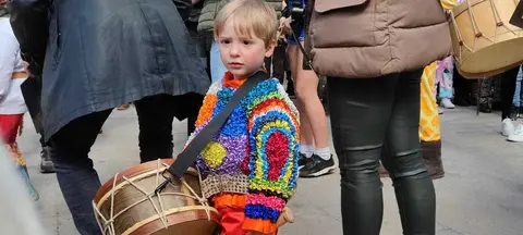 Viana do Bolo si mantivo os seu tradicional desfile dos foli&oacute;ns. | FOTO: Xos&eacute; Lois Colmenero.