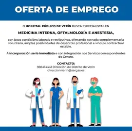 Oferta de empleo del Distrito Sanitario de Ver&iacute;n.
