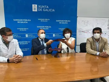 F&eacute;lix Rubia, Julio Garc&iacute;a Comesa&ntilde;a, Eva Barrio e Gabriel Al&eacute;n.