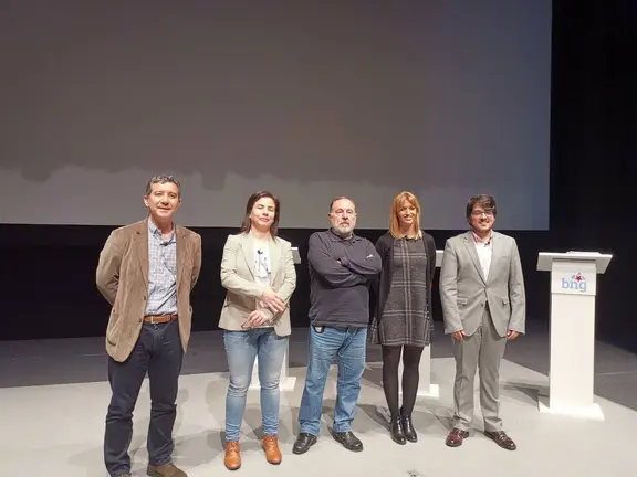 Imaxe dos candidatos de BNG, PPdeG, PSdeG e En Marea &aacute;s elecci&oacute;ns xerais no debate celebrado o pasado mes de abril en Ver&iacute;n.