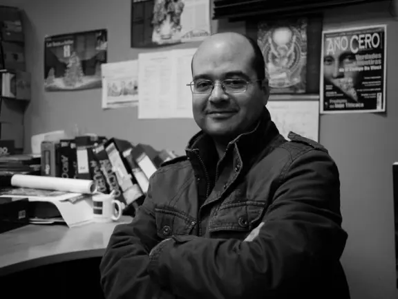 O escritor e xornalista coru&ntilde;&eacute;s Miguel Pedrero.