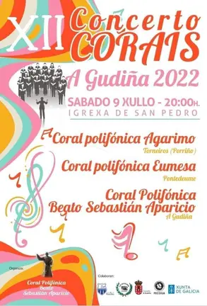 Cartel do Concerto de Corais da Gudi&ntilde;a, este s&aacute;bado.