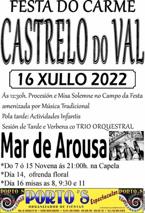 Cartel da festa do Carme en Castrelo do Val.