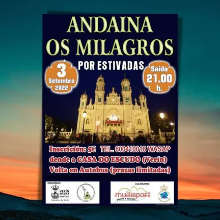 Cartel da andaina &oacute;s Milagros.