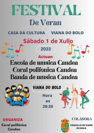 Cartel do Festival de Verán de Viana organizado pola Coral polifónica Candea.