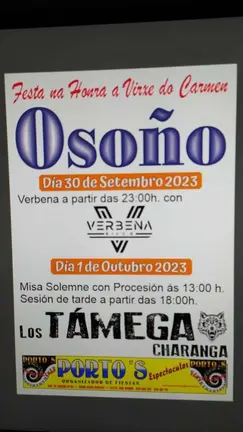 Cartel das festas de Oso&ntilde;o.