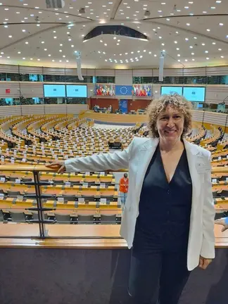 202406 Eva Barrio, alcaldesa Ri&oacute;s, visita Parlamento Europeo en Bruselas