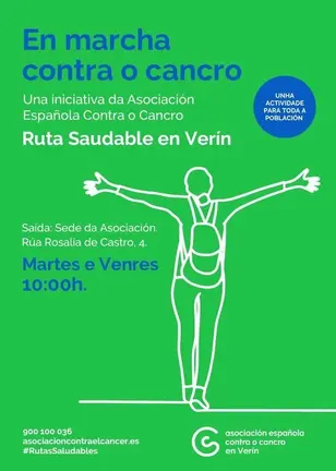 En marcha contra o cancro, cami&ntilde;adas sa&uacute;dables. Asociaci&oacute;n Espa&ntilde;ola contra o cancro Ver&iacute;n