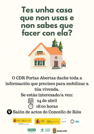 Charla sobre Vivenda en Ri&oacute;s, 24 abril 18.00 horas.