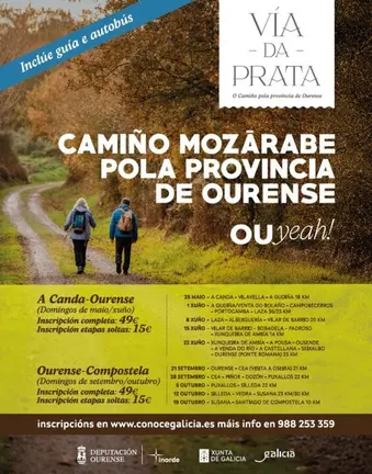 Cami&ntilde;o moz&aacute;rabe pola provincia de Ourense, V&iacute;a da Prata por etapas