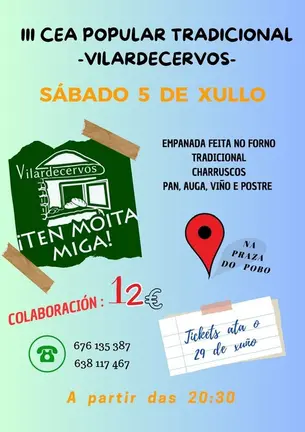 Cartel da cea popular de Vilardecervos