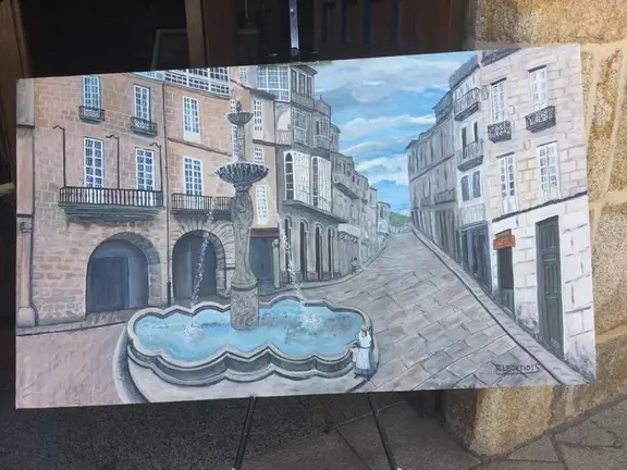 Plaza del hierro de Ourense, Pintura de Manuel Fornos 02