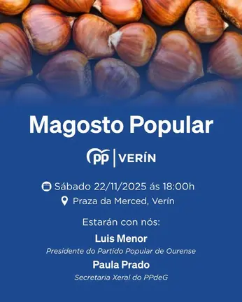 El Partido Popular de Ver&iacute;n celebra su magosto este s&aacute;bado 22/11.