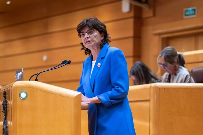 A senadora Carme da Silva denunciando o impacto do acordo UE-Mercosur para as explotaci&oacute;ns galegas.