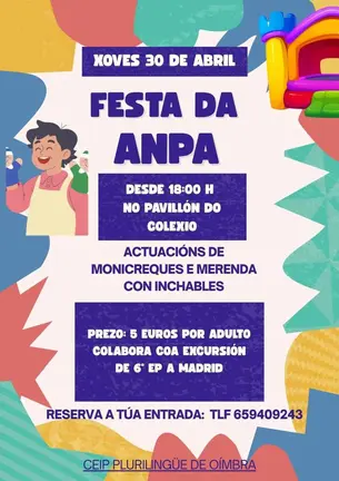 1. Cartel promocional de la Festa da ANPA que se celebrar&aacute; en el municipio de O&iacute;mbra el pr&oacute;ximo 30 de abril.