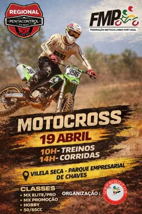 Cartel oficial de la prueba de Motocross en Vilela Seca, que detalla los horarios y categor&iacute;as para este 19 de abril.