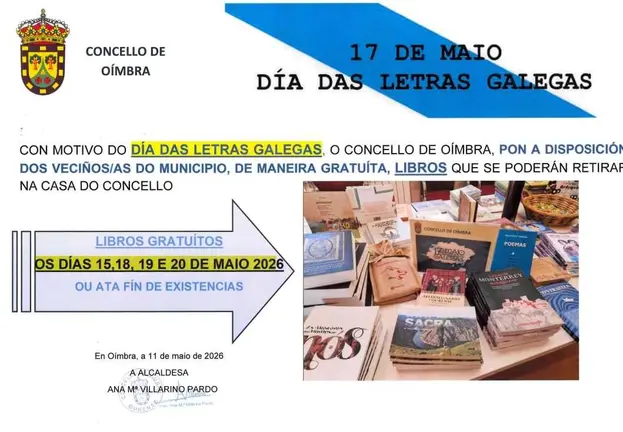 El Concello de O&iacute;mbra prepara una selecci&oacute;n de libros para entregar de forma gratuita a los vecinos.