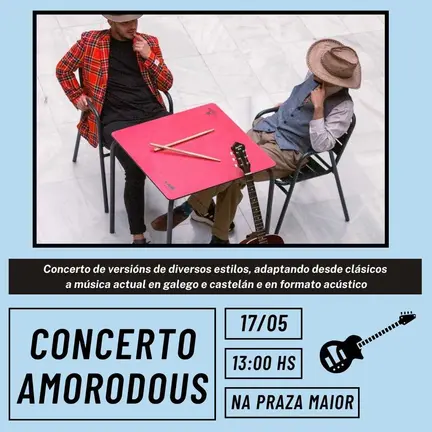 O d&uacute;o Amorodous interpretar&aacute; versi&oacute;ns en ac&uacute;stico este domingo en Viana.