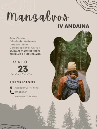 Los participantes iniciar&aacute;n la caminata circular de trece kil&oacute;metros desde el Teleclub de Manzalvos.