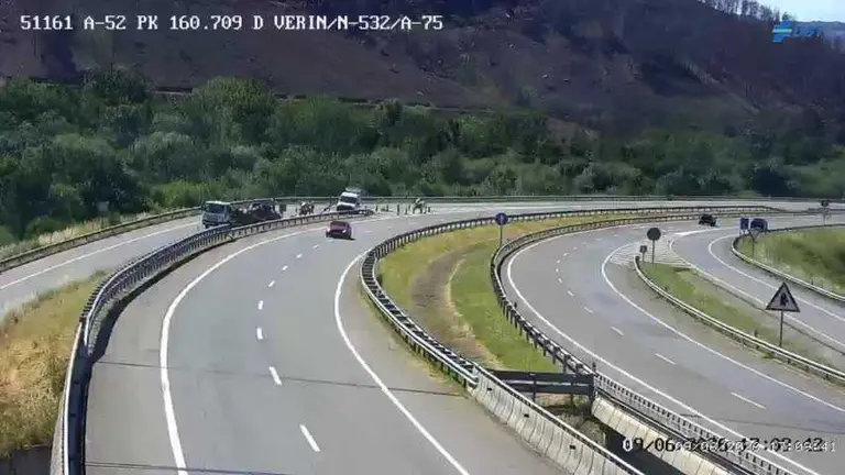 Captura de las c&aacute;maras de la DGT a pocos metros del siniestro.