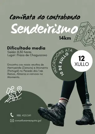 Cartel da Cami&ntilde;ata do Contrabando organizada polo Concello da Mezquita.