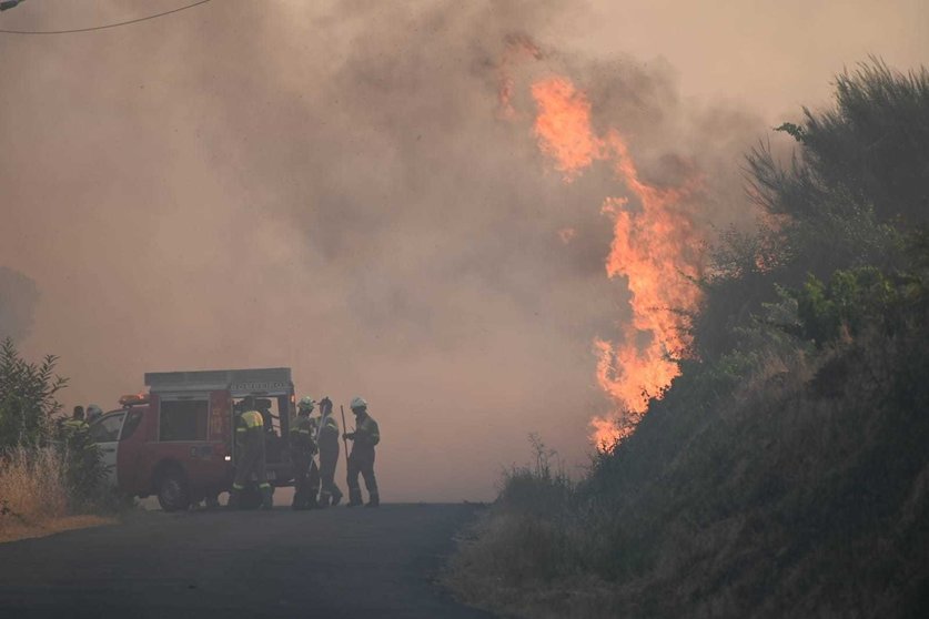 O incendio activo preto de Salgueira. | FOTO: Noelia Caseiro.