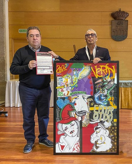 Gerardo Seoane, Fernando Barreira e o cartel deste Entroido 2022.