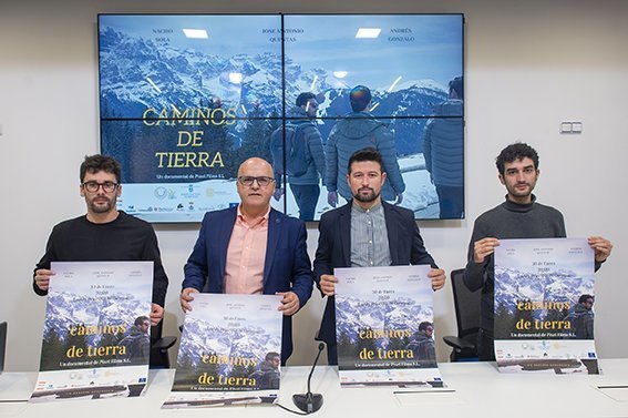 Andrés Gonzalo, Manuel Baltar, José Antonio Quintas e Nacho Sola, na presentación de &#34;Caminos de Tierra&#34;.