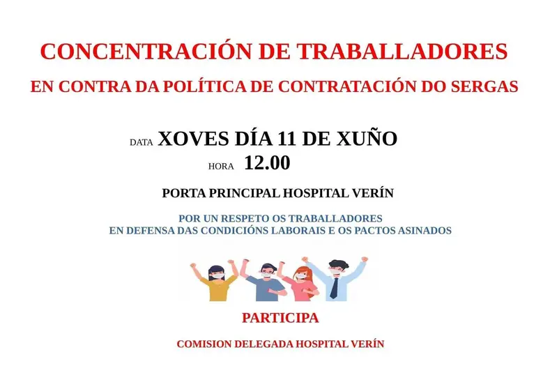Na concentraci&oacute;n deste xoves estar&aacute; presente o colectivo comarcal de Enfemeiras Eventuais En Loita.