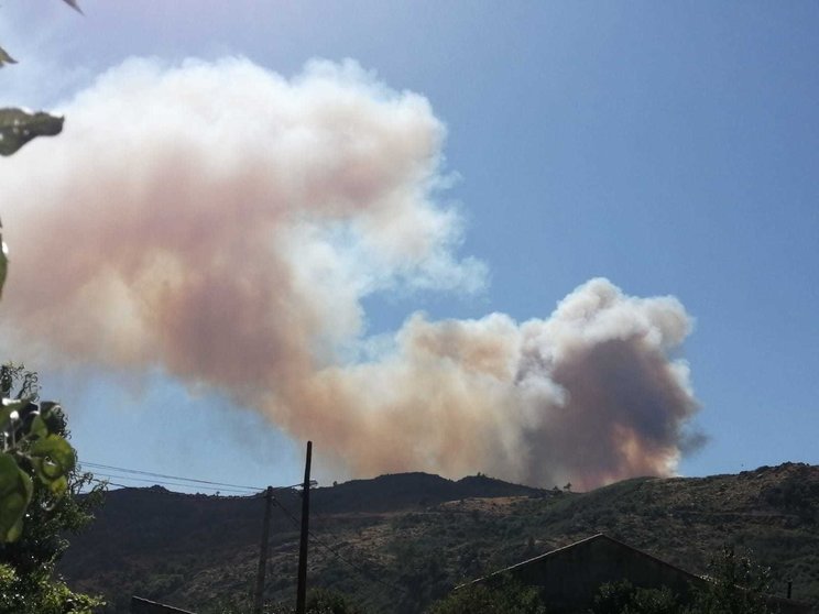 Incendio activo na Caridade, parroquia de San Pedro de Flariz. | FOTO: Cedida.