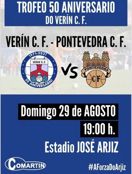 Partido conmemorativo do medio s&eacute;culo de vida do Ver&iacute;n C. F. este domingo no Arjiz.