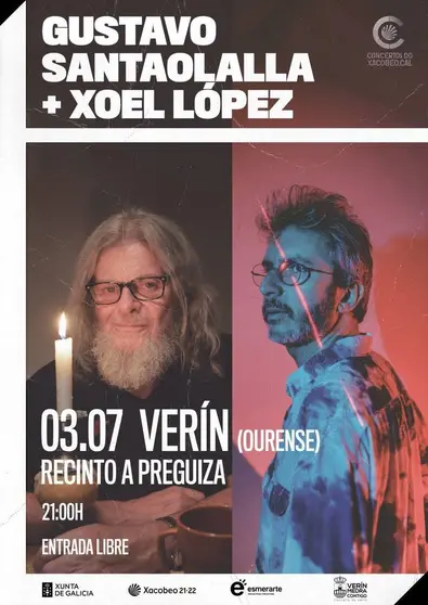 Cartel do doble concerto deste domingo no parque da Preguiza.