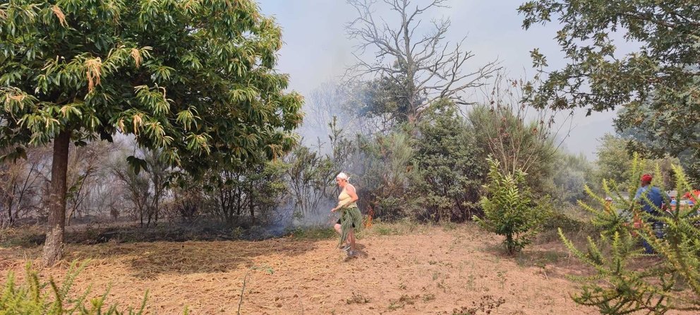 Alrededor de las 17:00 horas se declaraba un incendio en las proximidades del núcleo de Vilardevós. | FOTO: Xosé Lois Colmenero.