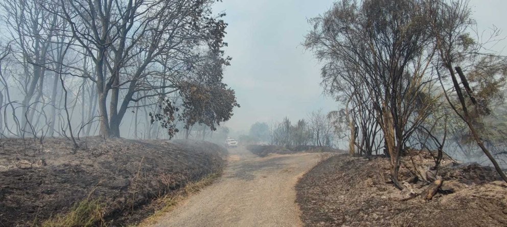 A pasada semana, Vilardevós xa se viu afectada por un lume en Osoño. | FOTO: Xosé Lois Colmenero.