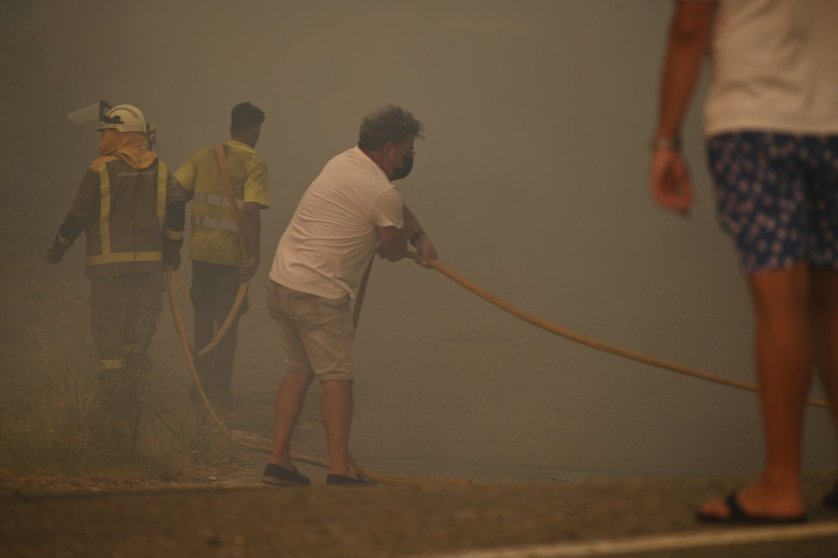 El fuego de Verín, declarado el 3 de agosto, puso en jaque a la villa. | FOTO: Noelia Caseiro.