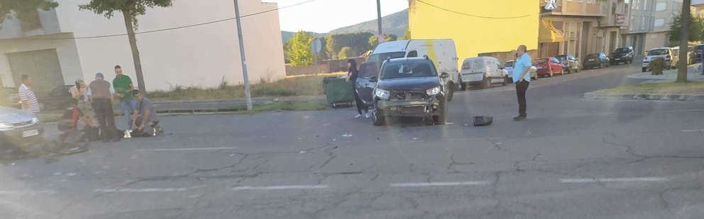 Accidente en la avenida de Castilla esta mañana.