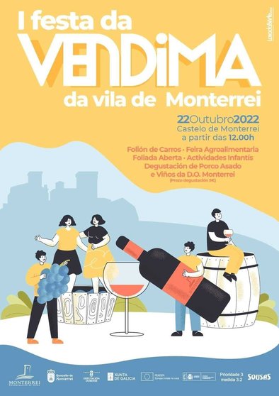 Cartel da I Festa da Vendima de Monterrei.