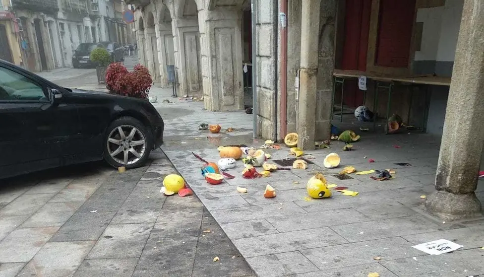 La exposici&oacute;n de las calabazas de Halloween qued&oacute; destru&iacute;da.