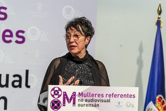 Intervención de Mariana Carballal no acto “Mulleres referentes no audiovisual ourensán”.