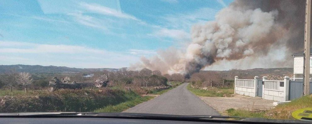 Incendio forestal en Medeiros hoy. | FOTO: Cedida.
