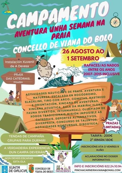 Campamento de verán para os rapaces de Viana do Bolo.